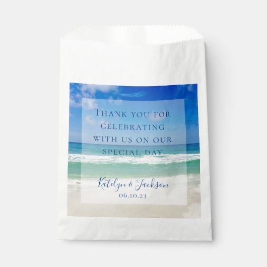熱帯海波撮影ビーチ結婚式 フェイバーバッグ (正面)