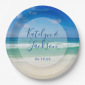 熱帯海波撮影ビーチ結婚式 ペーパープレート (正面)