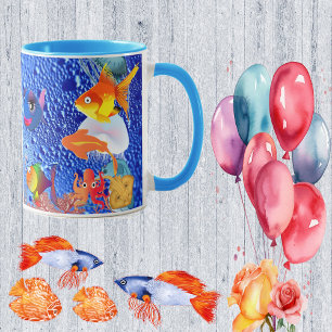 熱帯海洋生物の魚の青い海 マグカップ