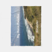 熱帯海海ビーチ自然 フリースブランケット (正面)