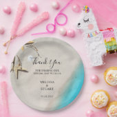 熱帯海砂ヒトデビーチサンキュー結婚ズ ペーパープレート (パーティー)