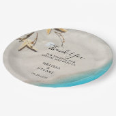 熱帯海砂ヒトデビーチサンキュー結婚ズ ペーパープレート (アングル)