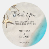 熱帯海砂ヒトデビーチサンキュー結婚ズ ラウンドシール (正面)