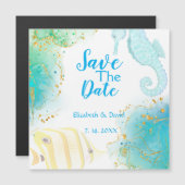 熱帯海結婚磁石招待状 マグネット招待状 (正面/裏面)