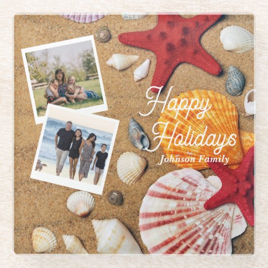 熱帯海航海の沿岸の夏休み ガラスコースター (正面)