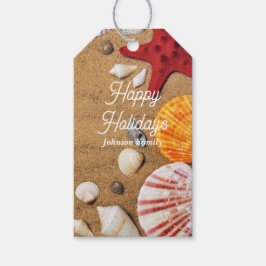 熱帯海航海の沿岸の夏休み ギフトタグ