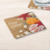 熱帯海航海の沿岸の夏休み スクエアペーパーコースター (アングル)