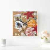 熱帯海航海の沿岸の夏休み スクエア壁時計 (ホーム)