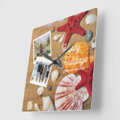 熱帯海航海の沿岸の夏休み スクエア壁時計 (傾斜)