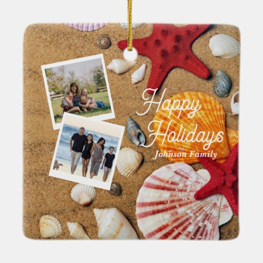 熱帯海航海の沿岸の夏休み セラミックオーナメント (裏面)