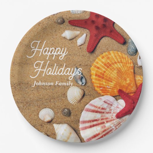 熱帯海航海の沿岸の夏休み ペーパープレート (正面)