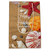 熱帯海航海の沿岸の夏休み ミディアムペーパーバッグ (裏面)