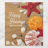 熱帯海航海の沿岸の夏休み ワインラベル (シングルラベル)