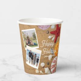 熱帯海航海の沿岸の夏休み 紙コップ