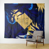 熱帯海軍と金ゴールド結婚の歓迎 タペストリー (インサイチュ(横))