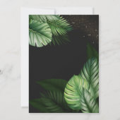 熱帯海辺の夜の暗い結婚水色 招待状 (裏面)