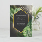 熱帯海辺の夜の暗い誕生日 招待状 (スタンド正面)