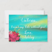 熱帯海金ゴールド私のメイド・オブ・オーナー（花嫁付き添い人） 招待状 (裏面)