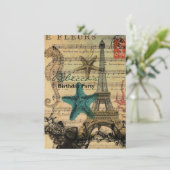 熱帯海馬の貝殻パリエッフェル塔 招待状 (スタンド正面)