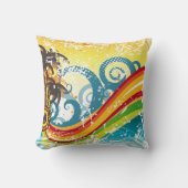 熱帯渦巻き型装飾枕 クッション (正面)