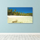 熱帯澄んビーチの海水 キャンバスプリント (インサイチュ (ウッドフロア))