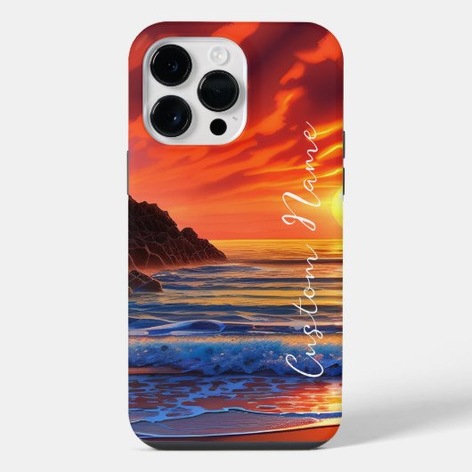 熱帯澄ん海夕焼け雲 iPhoneケース (裏面)