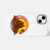 熱帯火山の風景とヤシの木が入ったバッジ Case-Mate iPhoneケース (裏面 (横))