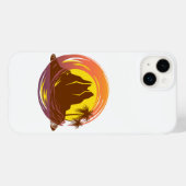 熱帯火山の風景とヤシの木が入ったバッジ Case-Mate iPhoneケース (裏面 (横))