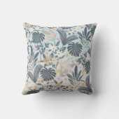 熱帯灰色金ゴールド茎葉花パターン クッション (裏面)