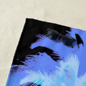 熱帯熱波ネオンハワイアンヤシの木 – 黒 ビーチタオル (インサイチュ)