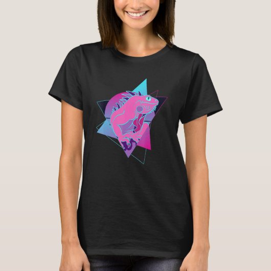 熱帯爬虫類動物ペットリザードベーパウエーブイグア Tシャツ (正面)