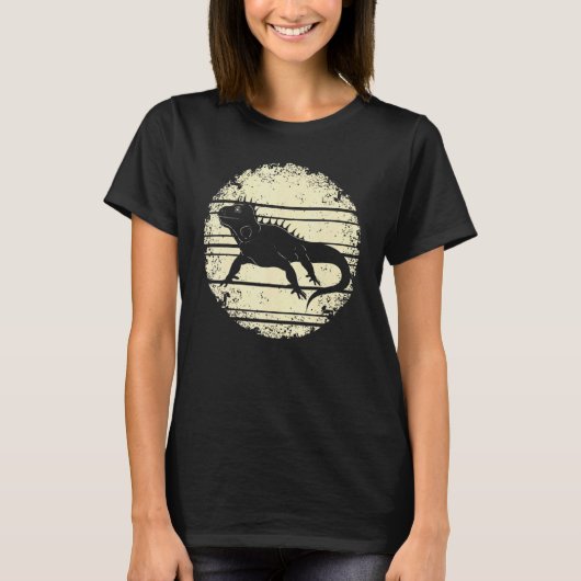 熱帯爬虫類動物レトロイグアナ Tシャツ (正面)