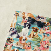 熱帯犬カラフル夏がパーソナライズされたかわいい ビーチタオル (インサイチュ)