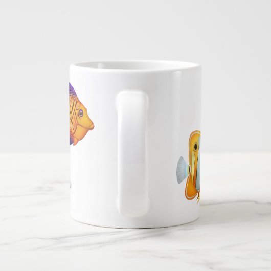 熱帯珊瑚礁の魚の専門のマグ ジャンボコーヒーマグカップ (裏面)