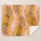 熱帯現実的葉なパターントレンディーファッションC シェルパブランケット (正面(横))