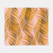 熱帯現実的葉なパターントレンディーファッションC フリースブランケット (正面(横))