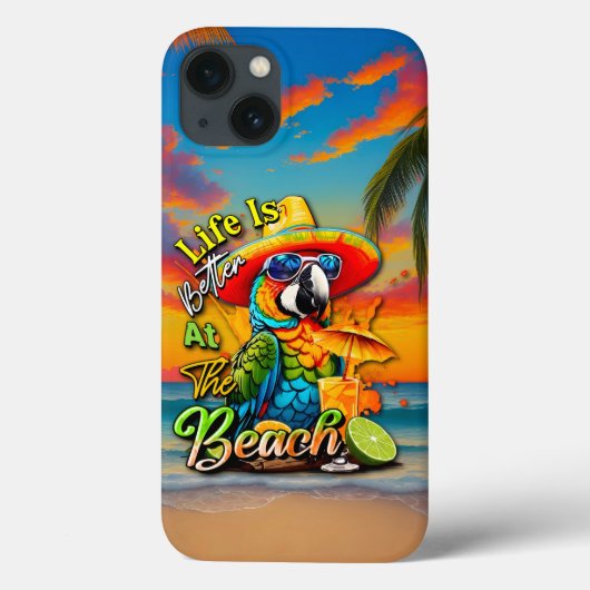 熱帯産のオウムの方がビーチの方が良い Case-Mate iPhoneケース (裏面)
