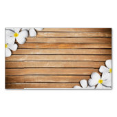 熱帯白いプルメリアのスパのスキンケアのマッサージのサロン マグネット名刺 (正面)