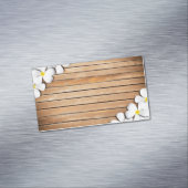 熱帯白いプルメリアのスパのスキンケアのマッサージのサロン マグネット名刺 (インサイチュ)