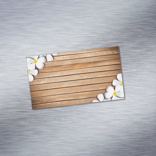 熱帯白いプルメリアのスパのスキンケアのマッサージのサロン マグネット名刺 (インサイチュ)