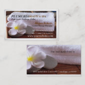熱帯白いプルメリアのスパのスキンケアのマッサージのサロン 予約カード (正面/裏面)