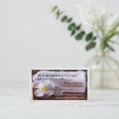 熱帯白いプルメリアのスパのスキンケアのマッサージのサロン 予約カード (スタンド正面)