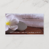 熱帯白いプルメリアのスパのスキンケアのマッサージのサロン 予約カード (裏面)