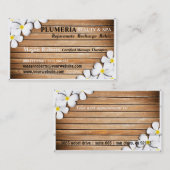 熱帯白いプルメリアのスパのスキンケアのマッサージのサロン 予約カード (正面/裏面)