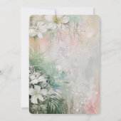 熱帯白い花ブライダルシャワー 招待状 (裏面)