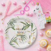 熱帯白オーキッドフラワーズブライダルシャワー ペーパープレート (パーティー)