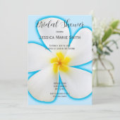 熱帯白プルメリアオンブルー，フローラ,ブライダル 招待状 (スタンド正面)