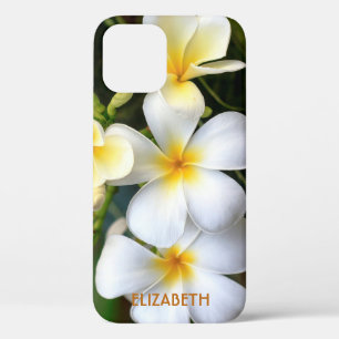 熱帯白色プルメリアフローラ名 iPhone 12ケース