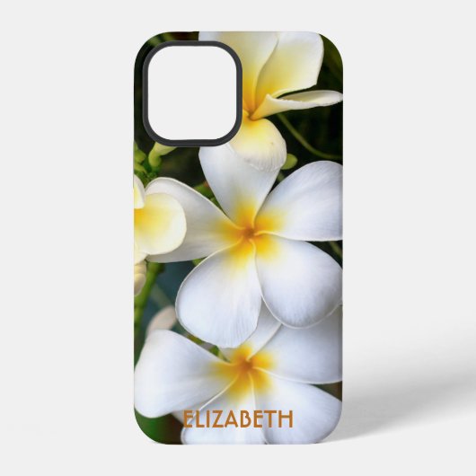 熱帯白色プルメリアフローラ名 iPhoneケース (裏面)