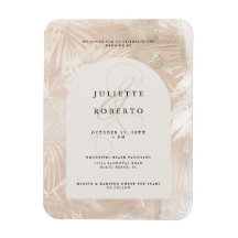 熱帯白/金ゴールドのヤシの葉の夏結婚の写真